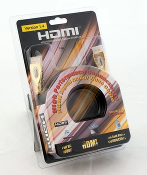 Кабель HDMI-HDMI 19PM/M 1.8m, v1.4a (3D), черная оплетка, Golden Port, Blister