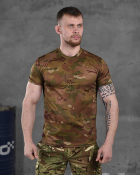 Тактическая мужская потоотводящая футболка с Гербом Украины S мультикам (86496)
