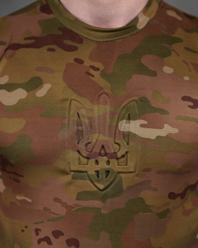 Тактическая мужская потоотводящая футболка с Гербом Украины L мультикам (86496)