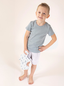 Підліткова літня піжама для хлопчика Nicol 205037 140 см Білий/Сірий (5905601015420)