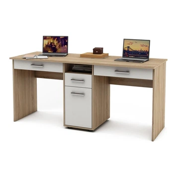 Компьютерный стол для 2 детей Kidsbunkbed 164 х 60 х 75 см цвет дуб сонома белый