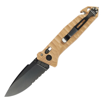 Нож TB Outdoor CAC S200 Army Knife PA6 полусеррейтор (длина 230 мм, лезвие 85 мм), песочный