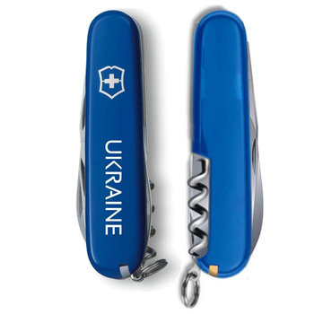 Ніж складаний, мультитул Victorinox Spartan Ukraine (91мм, 12 функцій), синій 13603.2_T0140u