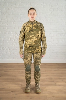 Жіноча тактична форма убакс та штани з наколінниками CoolMax ріп-стоп standart Піксель (635) , S
