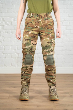 Военные женские брюки со вставными наколенниками рип-стоп Мультикам Олива (672) , 3XL