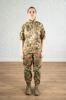 Тактическая женская форма убакс короткий рукав и штаны с карманами рип-стоп CoolMax standart Мультикам (626) , 2XL