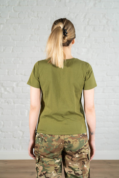 Жіноча військова футболка ХБ (бавовна) гіпоалергенна tactical Олива (665) , L