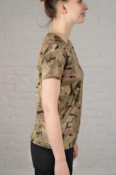 Жіноча тактична футболка CoolMax камуфльована tactical Мультикам (663) , L