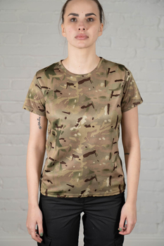 Женская тактическая футболка CoolMax камуфлированная tactical Мультикам (663) , XL