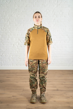 Армійська жіноча форма убакс короткий рукав та штани з кишенями CoolMax ріп-стоп standart Мультикам Койот (627) , 2XL