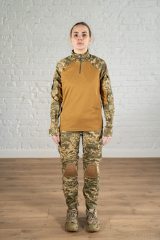 Жіноча армійська форма убакс та штани з наколінниками ріп-стоп CoolMax standart Піксель Койот (636) , S