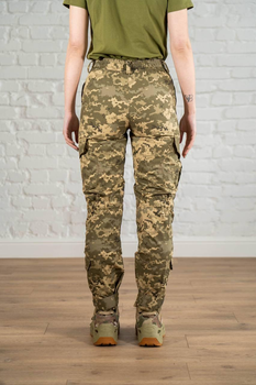 Женские армейские штаны со вставными наколенниками рип-стоп Пиксель Олива (674) , L