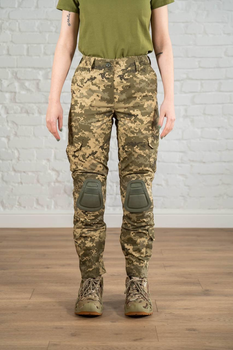 Женские армейские штаны со вставными наколенниками рип-стоп Пиксель Олива (674) , 3XL