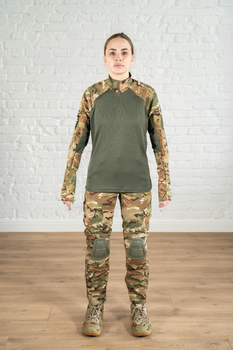Військова жіноча форма убакс та штани з наколінниками ріп-стоп CoolMax standart Мультикам Олива (634) , XL