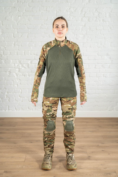 Військова жіноча форма убакс та штани з наколінниками ріп-стоп CoolMax standart Мультикам Олива (634) , M