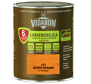 Лакобейц защитно-декоративный Vidaron L03 белая акация 0.7 л
