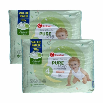 Детские подгузники Kruidvat Pure & Soft 4 (8-14 кг) 76 шт