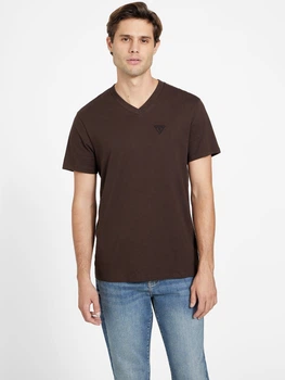 Футболка хлопковая длинная мужская Guess 467563993 XS Коричневая (1159800535)