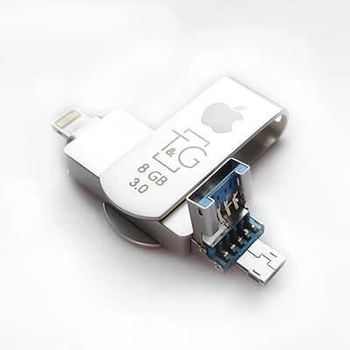 Флеш пам'ять 8Gb T&G 3.0 Metall 007 - Lightning+micro