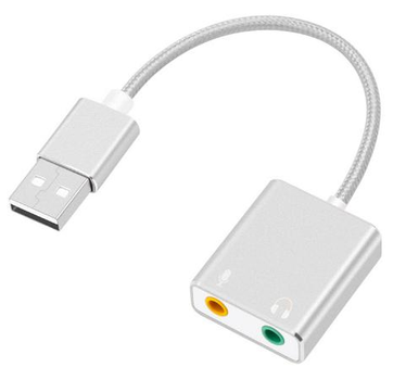 Внешняя звуковая карта USB 2.0 мікрофон, адаптер USB2Sound (HiFI magic Coice 3D 7.1 виртуально) (831586395-1) Серебро