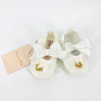 Пинетки Blumarine Baby, арт. SS56, белый бант, 0-3 мес.