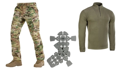 M-tac комплект штани тактичні із вставними наколінниками кофта флісова S