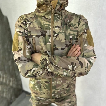 Мужская Куртка Softshell на флисе с вентиляционными отверстиями мультикам размер 3XL