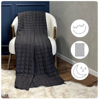 Одеяло утяжеленное детское сенсорное Cura Baby 100х150 4,8 кг Серое