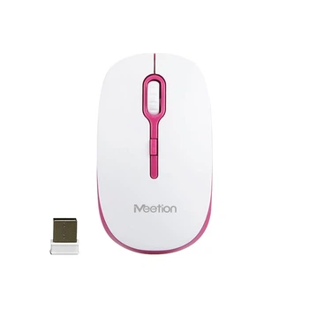 Компьютерная мышь Meetion беспроводная 2.4 ГГц бело-красная (MT-R547)