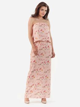 Sukienka damska w kwiaty Awama A219 XL Różowa (5902360522879)