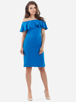 Плаття-футляр коротке літнє жіноче Awama A221 L Синє (5902360522169)