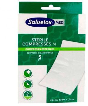 Стирильный компресс Salvelox Med Sterile Compresses Absorbent and Breathable M 10 см х 7.5 см 5 шт (7310610025908)