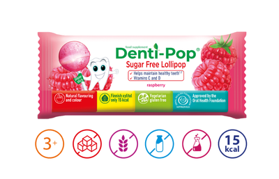 Льодяник Denti pop без цукуру 1 шт. (малина)