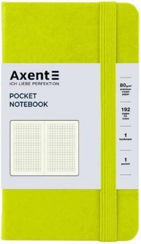 Книга записна Axent Partner, 9.5x14 см, 96 листів, клітка Лимонна Axent