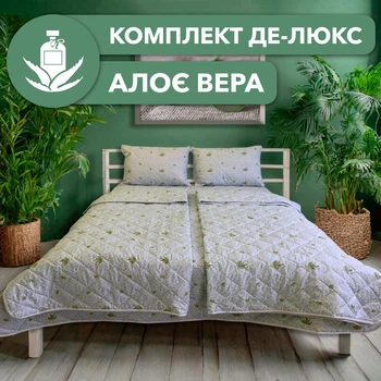 Комплект "Дэ-люкс" алое вера (2 одеяла и 2 подушки)