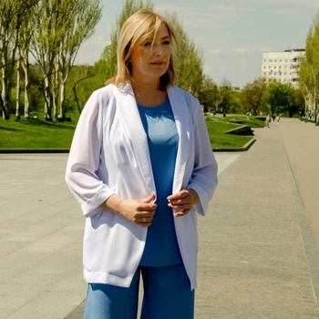 Жакет накидка PaniFani 52 білий шифон (46)