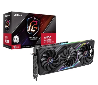 Видеокарта ASRock Radeon RX 7800 XT Phantom Gaming 16GB GDDR6 (RX7800XT PG 16GO) EU