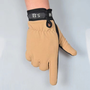 Тактические перчатки легкие без пальцев размер L ширина ладони 9-10см, хаки