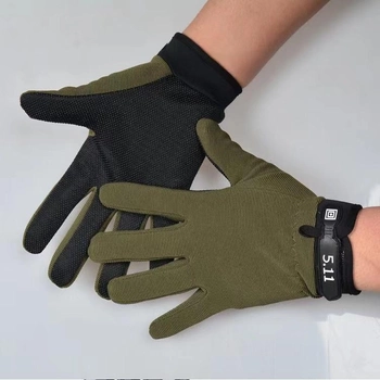 Тактичні рукавички легкі без пальців розмір ширина долоні 9-10см, олива