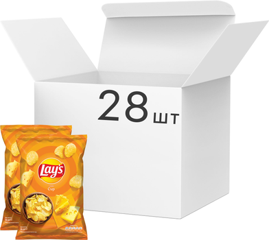 Упаковка чипсів картопляних Lay's зі смаком сиру 60 г х 28 шт (1.68 кг) (4823063125352)