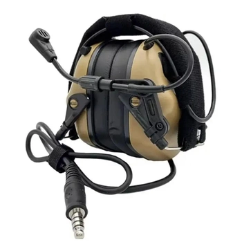Активні захисні навушники Earmor M32H MARK3 ARC (CB) Coyote Brown з гарнітурою та кріпленням на шолом (96-00062)