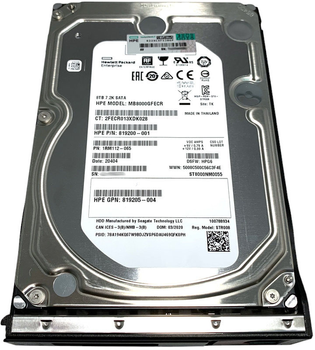 Жорсткий диск HP HDD 8TB 7.2K rpm 3.5" 512e SATA (834028-B21)