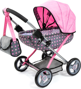 Wózek głęboki dla lalki Bayer Cosy 70 cm Pink/Grey (4003336127669)