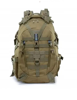 Чоловічий універсальний рюкзак сумка на плечі ранець багатофункціональний з безліччю кишень для організації та зберігання речей у будь-яких умовах Койот 35 л