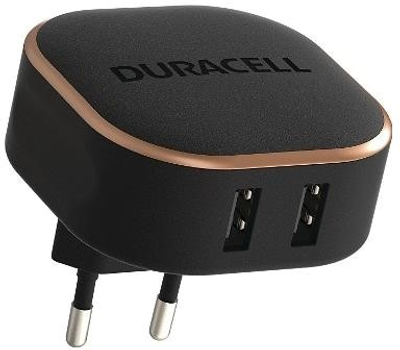 Мережевий зарядний пристрій Duracell 24 Вт 2 x USB Type-A Black-Copper (DRACUSB16-EU)