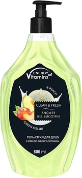 Гель-смузи для душа "Green Melon & Peach" - Energy of Vitamins Clean&Fresh Shower Gel Smoothie 800ml (1159988-1547632-2)