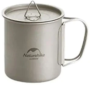 Кружка титанова Naturehike NH20CJ005 з ручкою 450 мл (6927595745786)