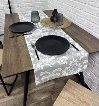 Дорожка на стол (раннер) Baroque grey 160х40 см Серый