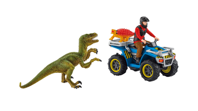 Набір іграшок Schleich Dinosaurs Quad escape from velociraptor (4059433014333)
