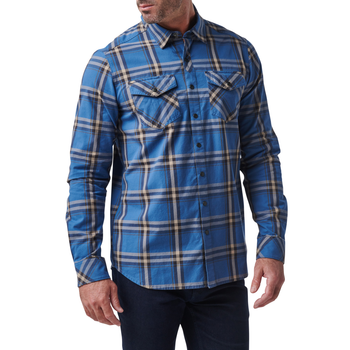 Сорочка тактична 5.11 Tactical Gunner Plaid Long Sleeve Shirt S Cobalt Blue Plaid